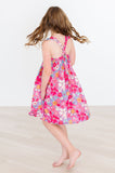 Hawaiian Floral Ruffle Cross Back Dress - Aaria Tees Aaria Tees