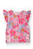 SALE Hawaiian Floral S/S Ruffle Tee - Aaria Tees Aaria Tees