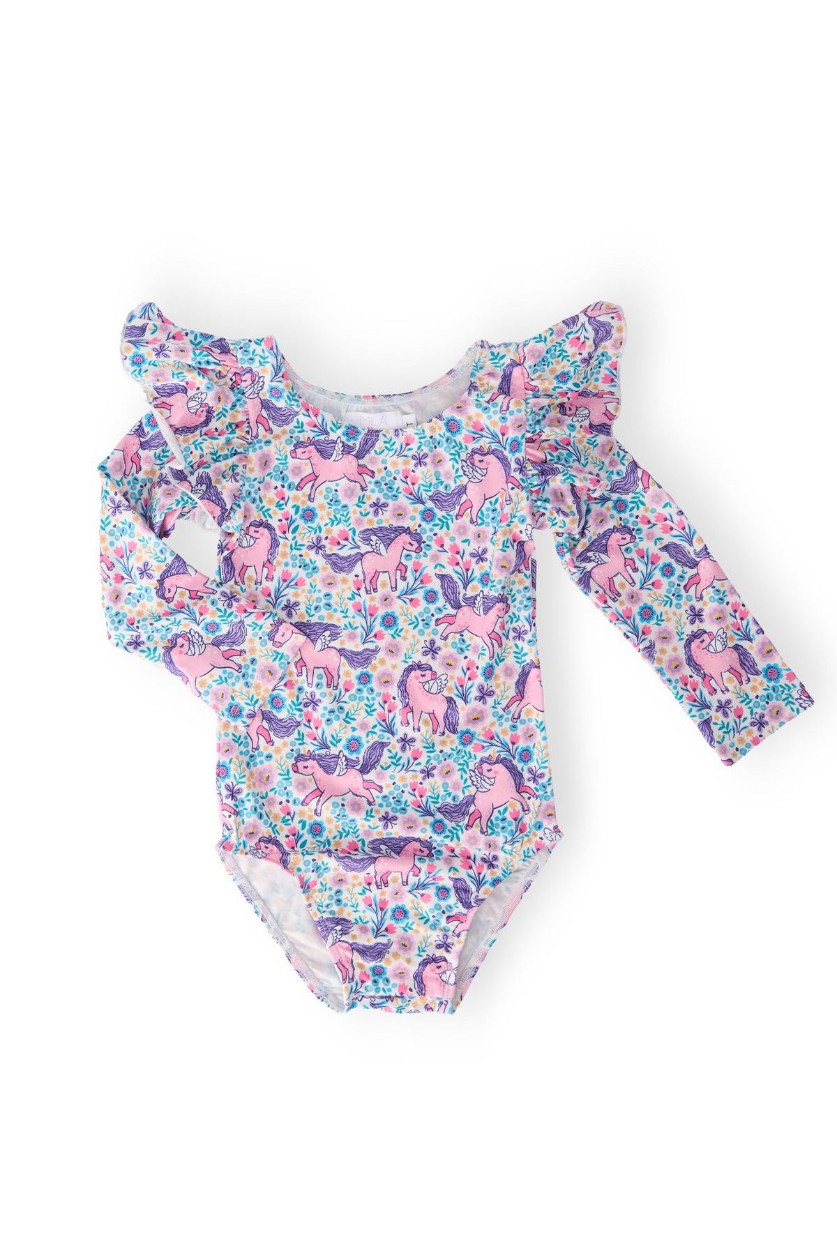 Head in the Clouds L/S Flutter Sleeve Leotard - Aaria Tees