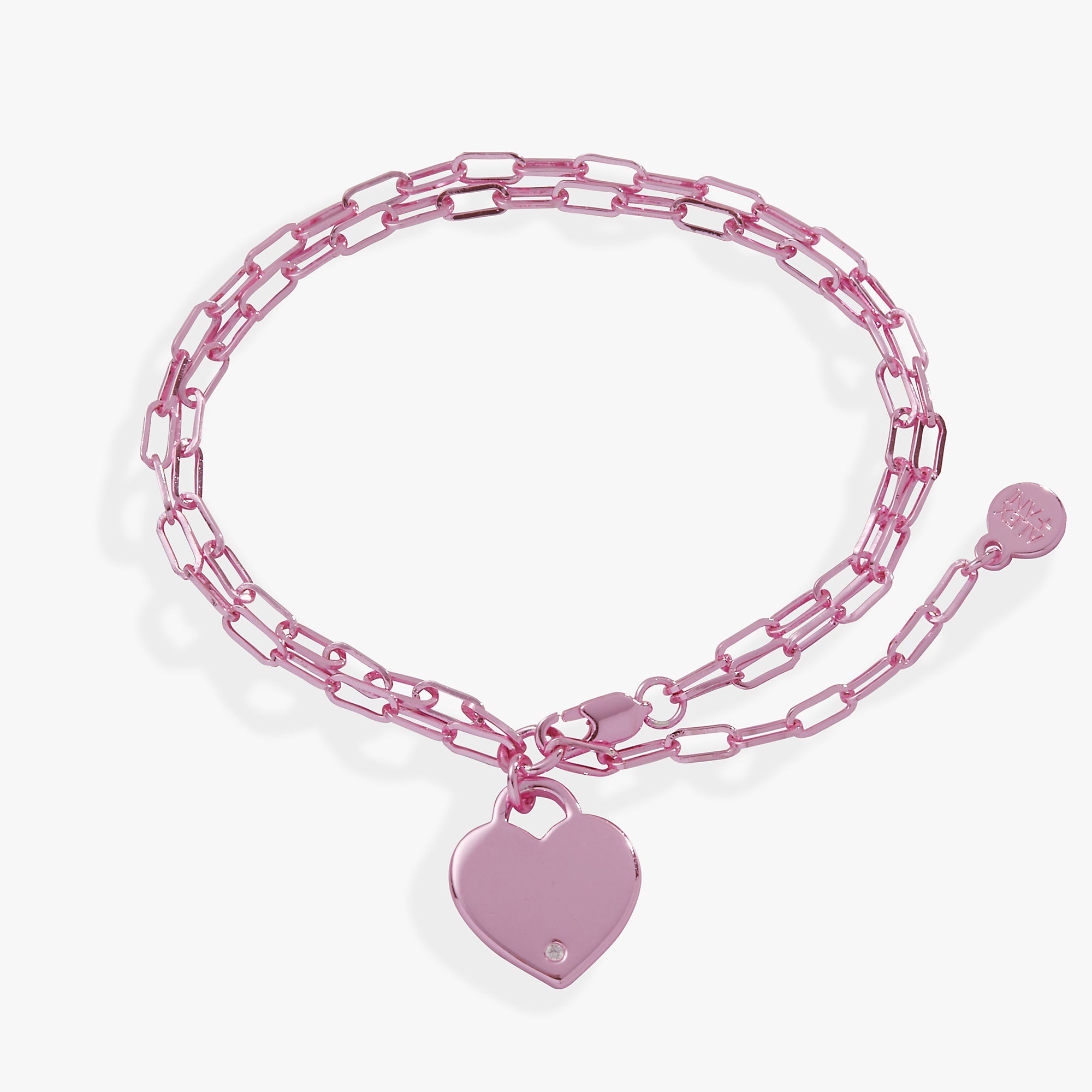 Heart Charm Double Paperclip Chain Bracelet - Aaria Tees Aaria Tees