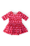 Hearts & Hugs 3/4 Sleeve Twirl Bodysuit - Aaria Tees Aaria Tees