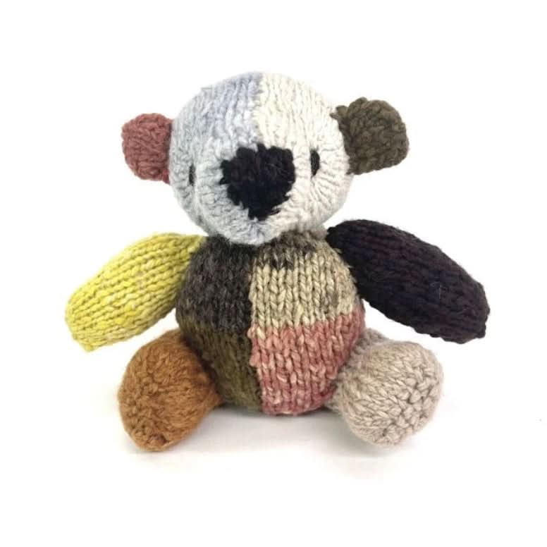 Wool Knit Buddy  | Dee the Patchwork Bear - Aaria Tees Aaria Tees