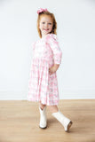Heirloom Garden 3/4 Sleeve Ruffle Twirl Dress - Aaria Tees Aaria Tees