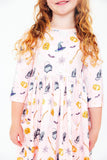 Hey Boo 3/4 Sleeve Pocket Twirl Dress - Aaria Tees Aaria Tees