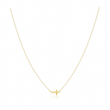 Elsa Side Cross Necklace White Aaria Tees