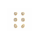 Lizzie Cz Bezel Earring Set Aaria Tees