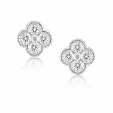 Gracie CZ Clover Studs Aaria Tees