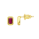 Clementine Ruby Bezel Studs Aaria Tees