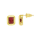 Clementine Ruby Bezel Studs Aaria Tees