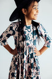 Hocus Purr-cus 3/4 Sleeve Pocket Twirl Dress Aaria Tees