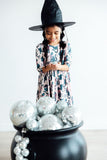 Hocus Purr-cus 3/4 Sleeve Pocket Twirl Dress Aaria Tees