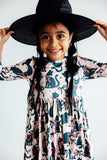 Hocus Purr-cus 3/4 Sleeve Pocket Twirl Dress Aaria Tees