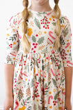 Holly Jolly Christmas 3/4 Sleeve Pocket Twirl Dress - Aaria Tees Aaria Tees