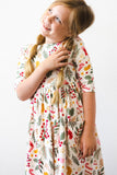 Holly Jolly Christmas 3/4 Sleeve Pocket Twirl Dress - Aaria Tees Aaria Tees