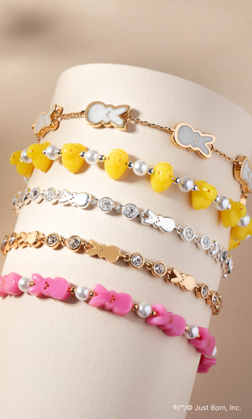 PEEPS® Pearlized Bunny Charm Bracelet - Aaria Tees Aaria Tees