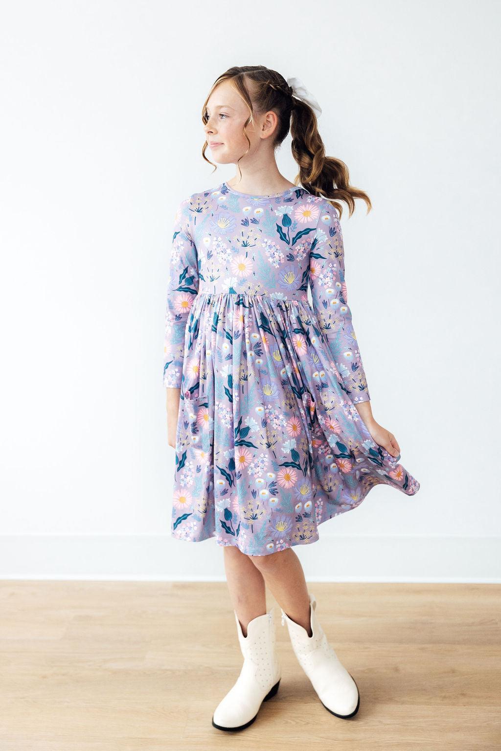 Honeysuckle L/S Pocket Twirl Dress - Aaria Tees Aaria Tees