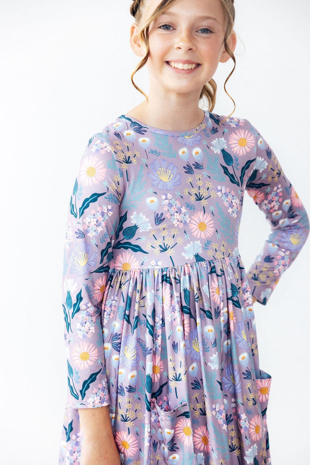 Honeysuckle L/S Pocket Twirl Dress - Aaria Tees Aaria Tees