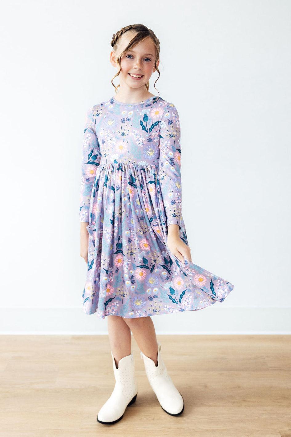 Honeysuckle L/S Pocket Twirl Dress - Aaria Tees Aaria Tees
