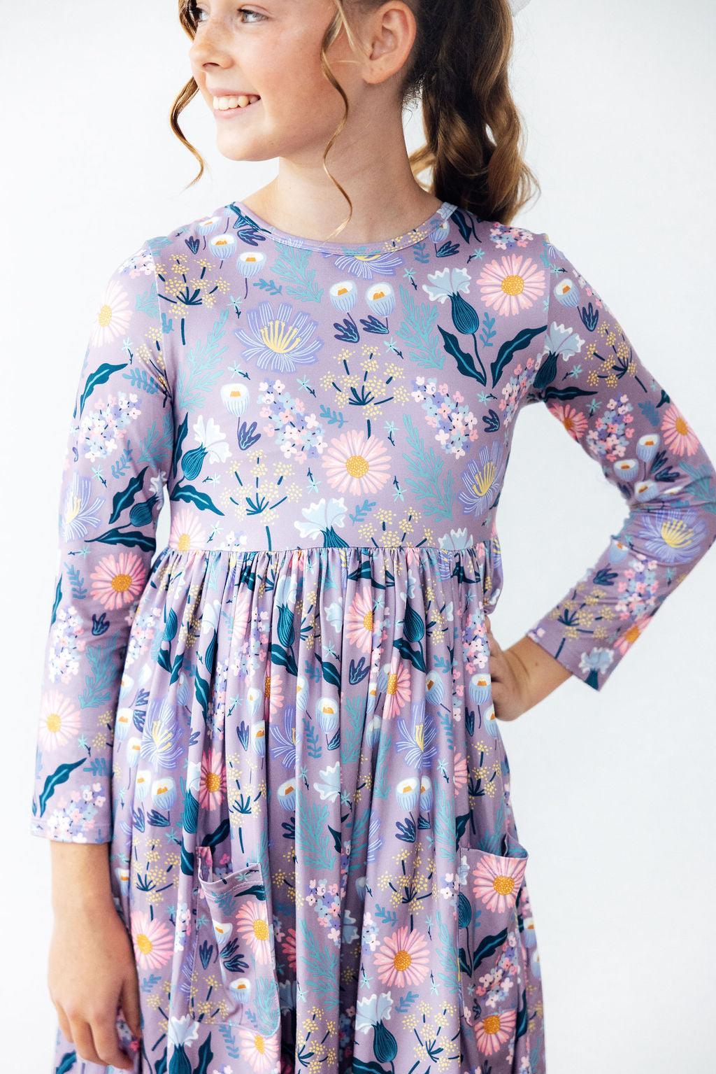 Honeysuckle L/S Pocket Twirl Dress - Aaria Tees