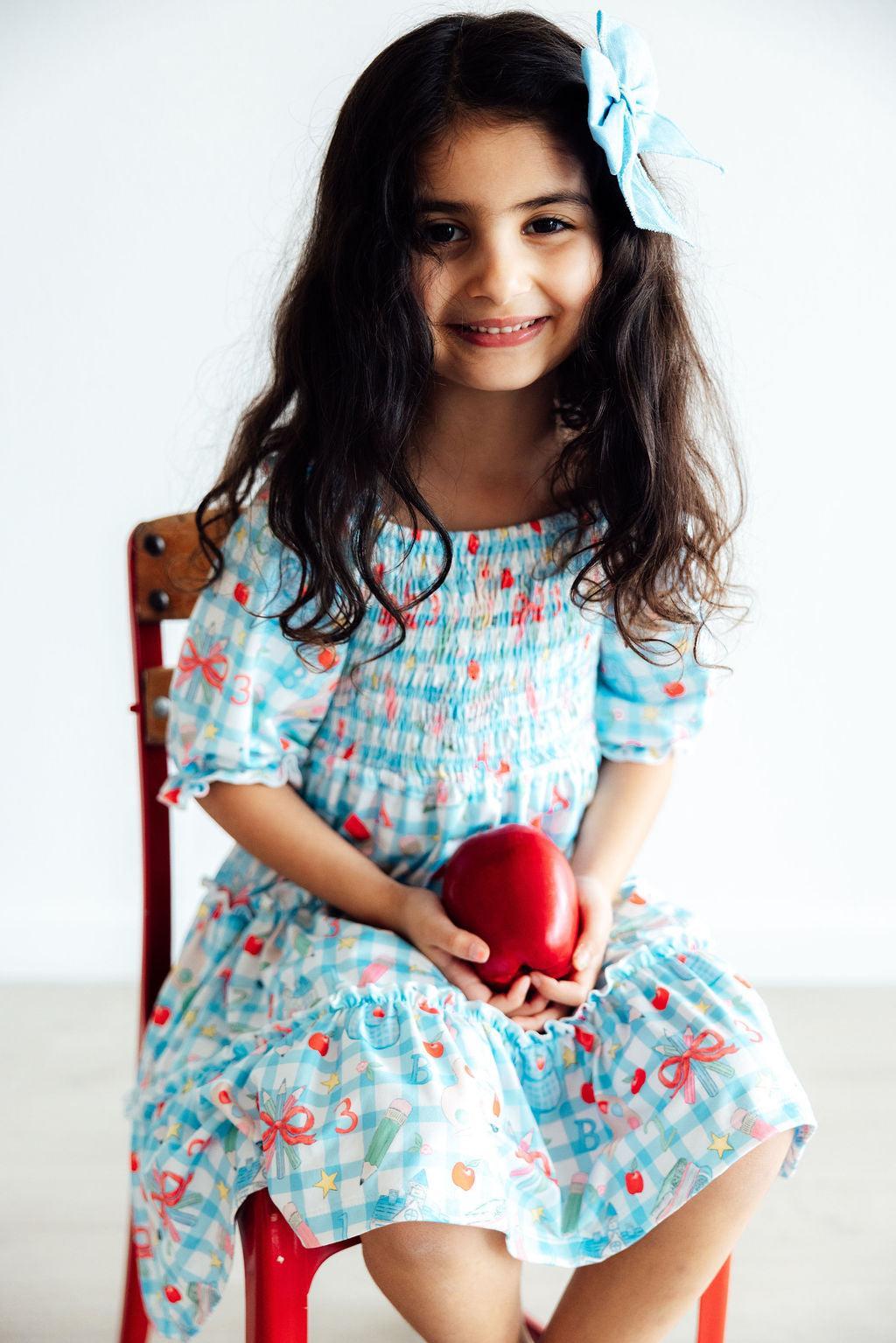 Honor Roll Smocked Ruffle Dress - Aaria Tees Aaria Tees