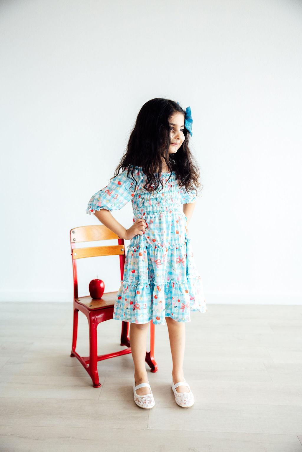 Honor Roll Smocked Ruffle Dress - Aaria Tees Aaria Tees