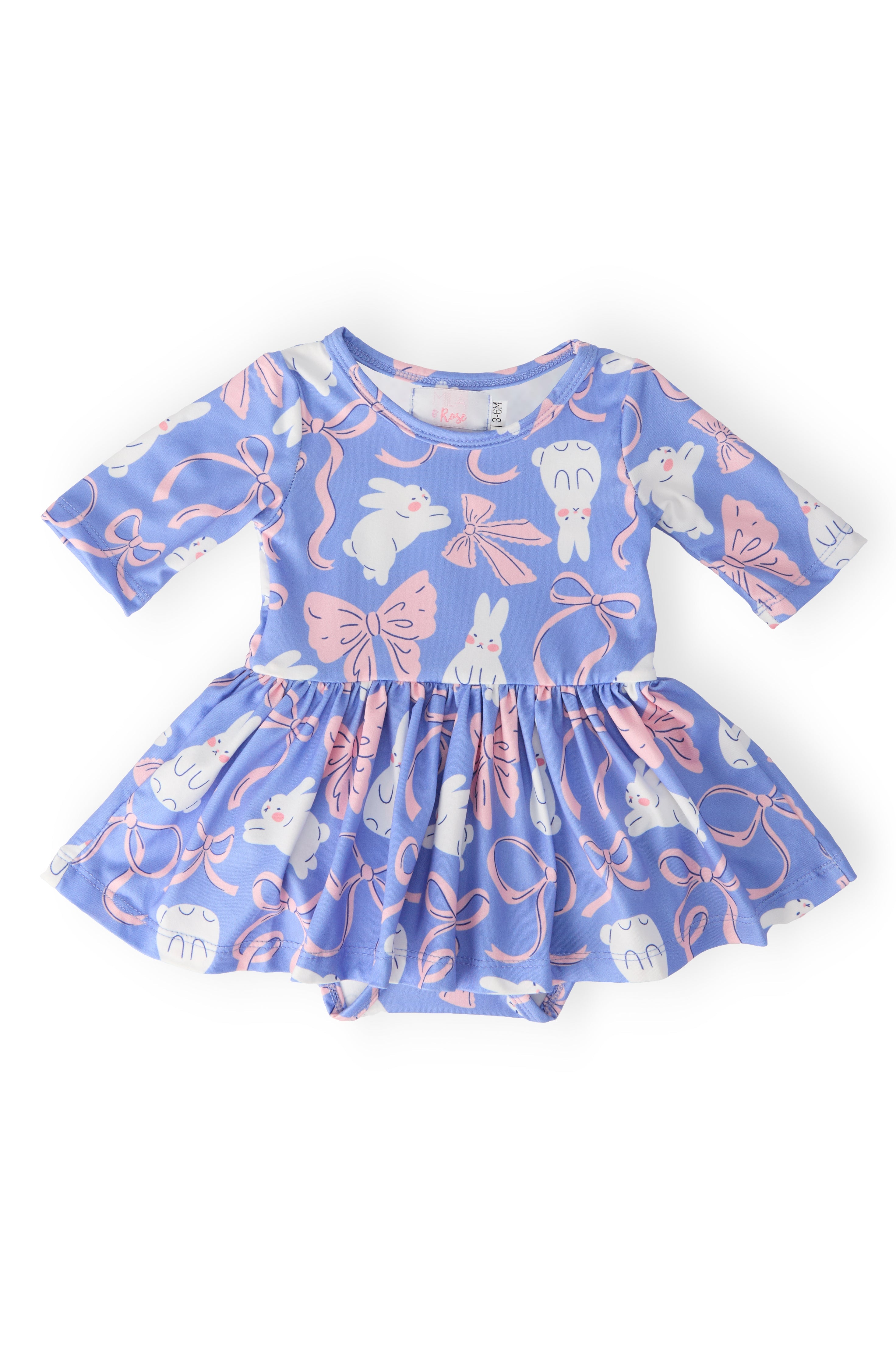 Hop, Skip & Twirl 3/4 Sleeve Twirl Bodysuit - Aaria Tees Aaria Tees