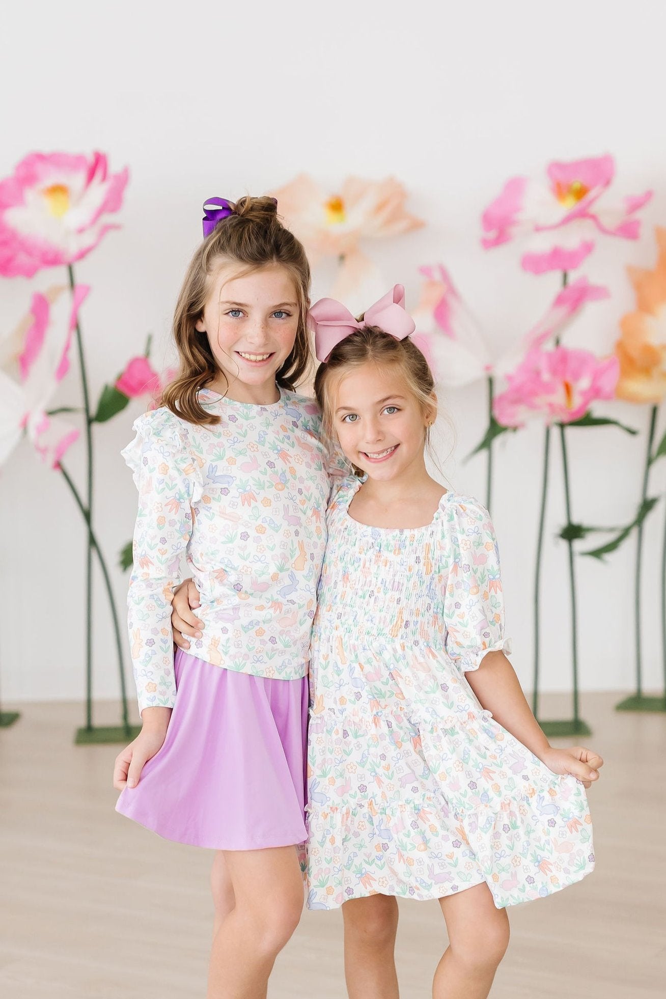 Hoppy Easter L/S Ruffle Tee - Aaria Tees Aaria Tees