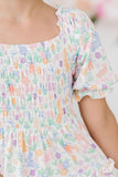 Hoppy Easter Smocked Ruffle Dress - Aaria Tees Aaria Tees