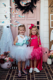 Hot Pink 3/4 Tutu Leotard - Aaria Tees Aaria Tees