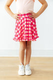 Hot Pink Gingham Ruffle Twirl Skort - Aaria Tees Aaria Tees