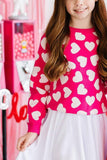 Hot Pink Hearts Sweater - Aaria Tees Aaria Tees