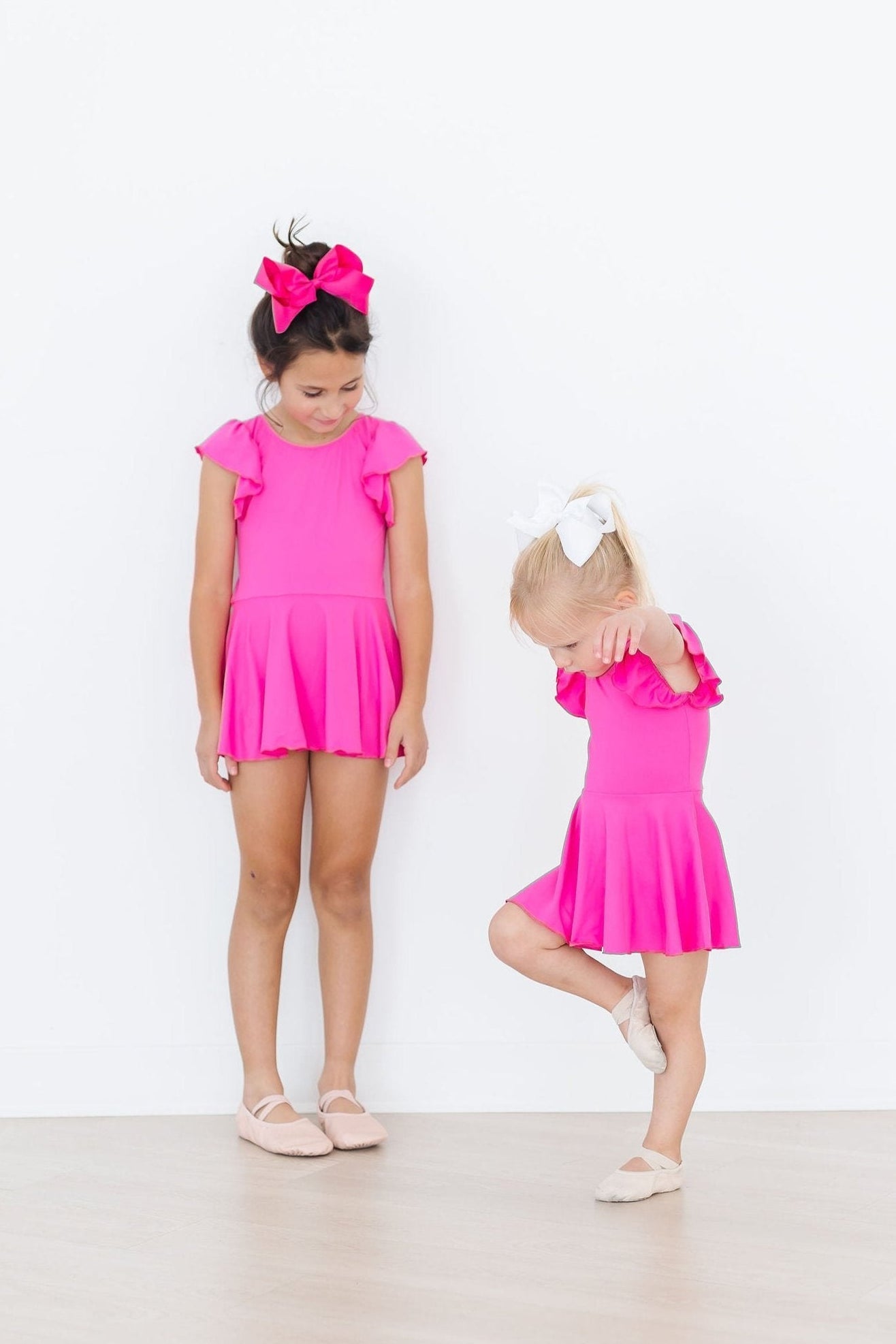 Hot Pink S/S Twirl Leotard - Aaria Tees Aaria Tees