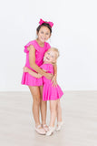 Hot Pink S/S Twirl Leotard - Aaria Tees Aaria Tees