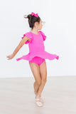 Hot Pink S/S Twirl Leotard - Aaria Tees Aaria Tees
