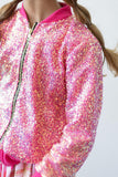 Hot Pink Sequin Jacket - Aaria Tees Aaria Tees