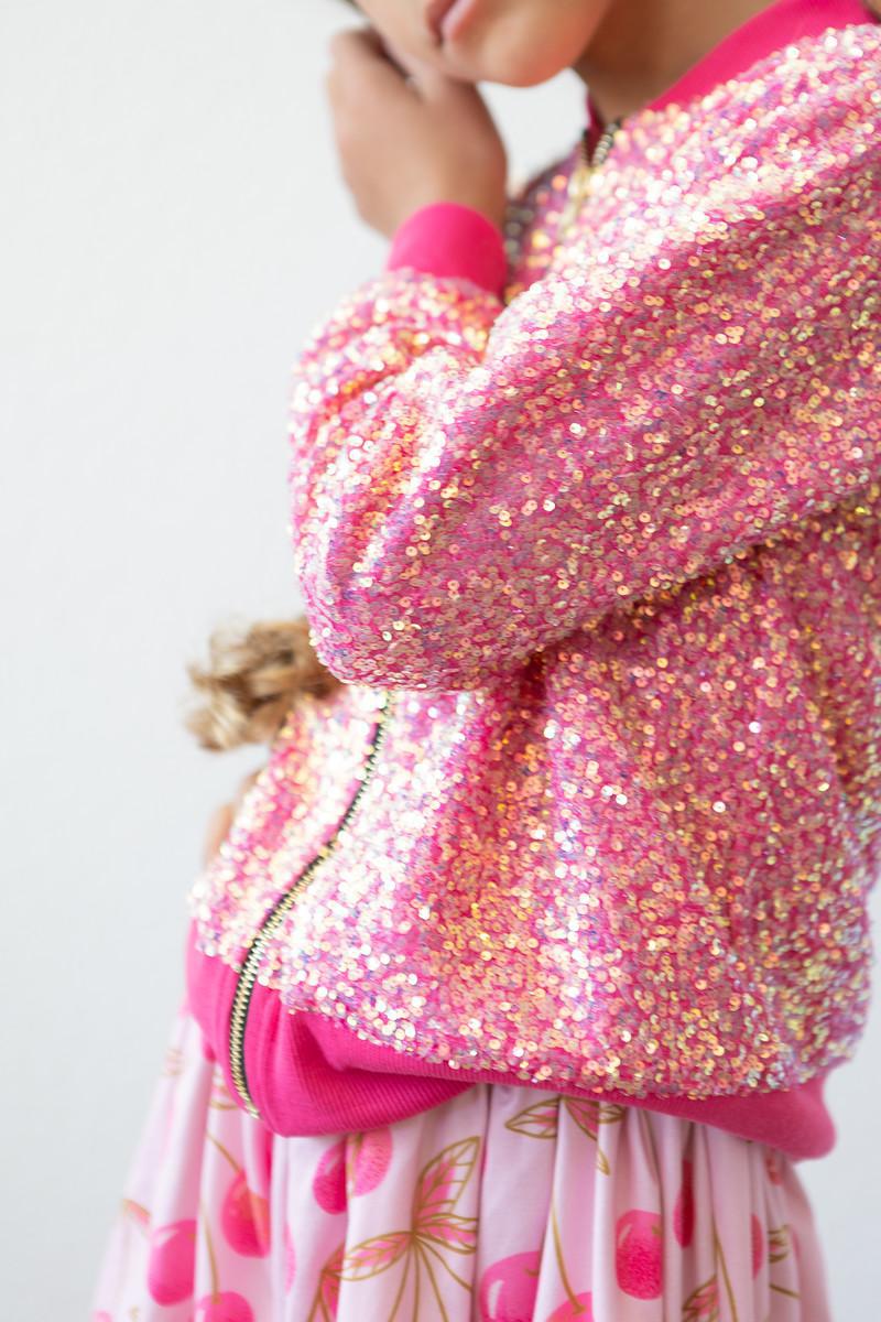 Hot Pink Sequin Jacket - Aaria Tees Aaria Tees