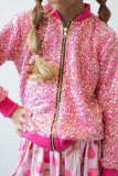 Hot Pink Sequin Jacket - Aaria Tees Aaria Tees