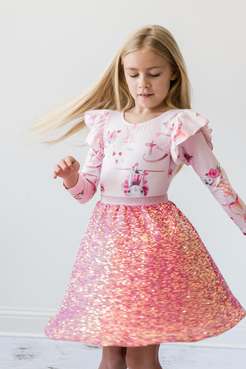 Hot Pink Sequin Twirl Skort - Aaria Tees Aaria Tees