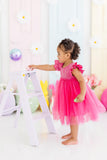 Hot Pink Shimmer Tutu Dress - Aaria Tees Aaria Tees