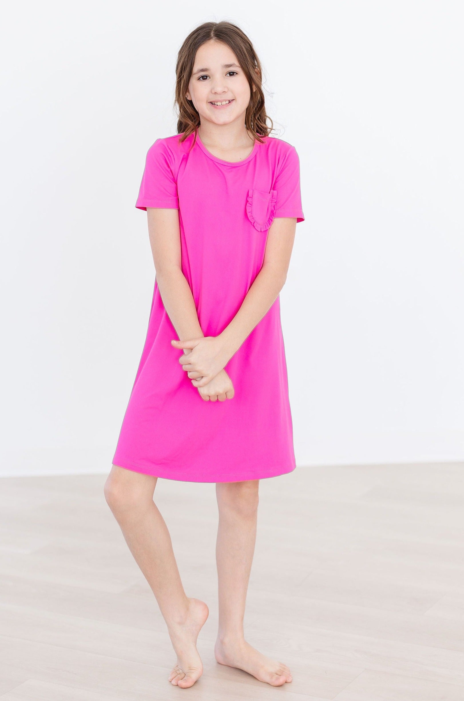 Hot Pink T-Shirt Dress - Aaria Tees Aaria Tees
