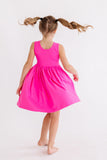 Hot Pink Tank Pocket Twirl Dress - Aaria Tees Aaria Tees