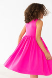 Hot Pink Tank Pocket Twirl Dress - Aaria Tees Aaria Tees
