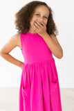 Hot Pink Tank Pocket Twirl Dress - Aaria Tees Aaria Tees