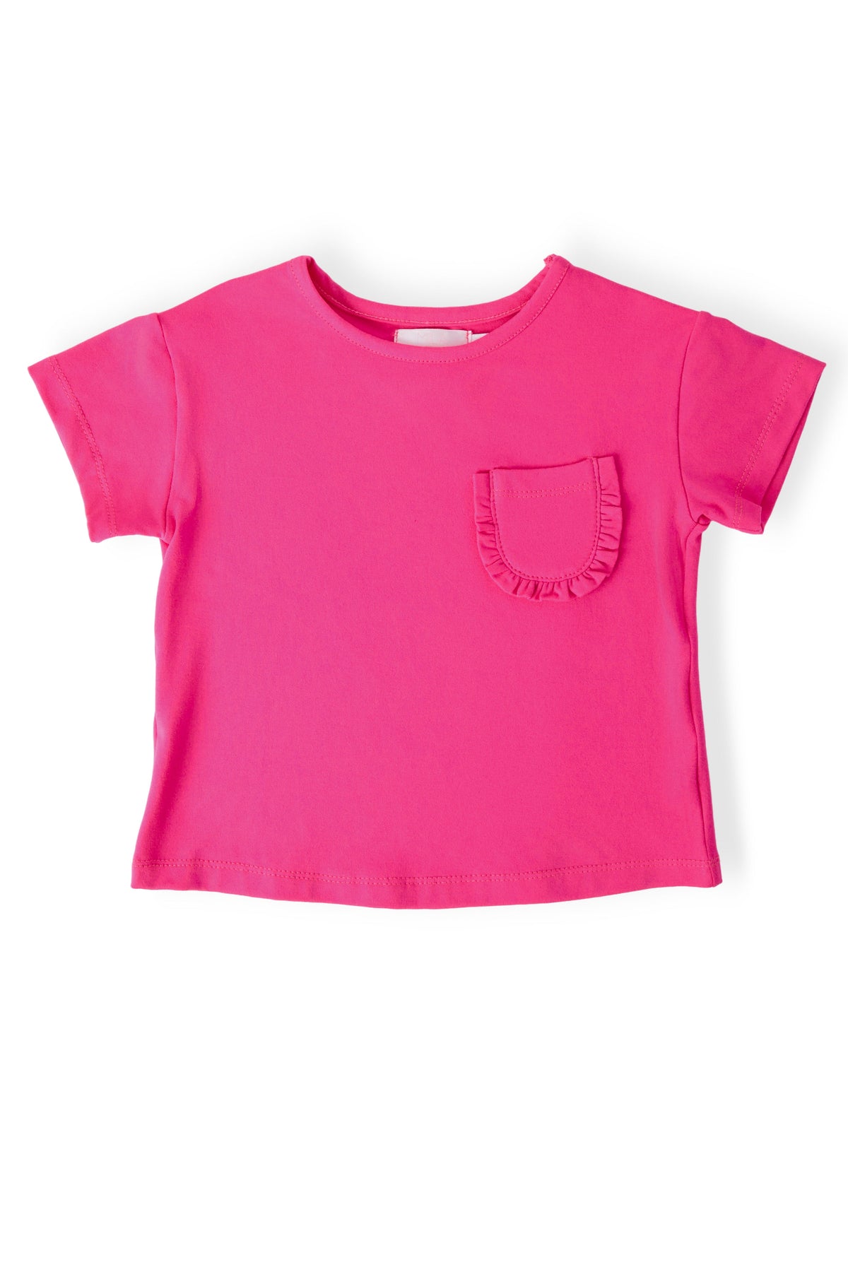 Hot Pink Ruffle Pocket Tee - Aaria Tees