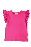 Hot Pink S/S Ruffle Tee - Aaria Tees Aaria Tees