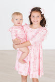 Howdy 3/4 Sleeve Ruffle Twirl Dress - Aaria Tees Aaria Tees