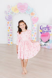 Howdy 3/4 Sleeve Ruffle Twirl Dress - Aaria Tees Aaria Tees