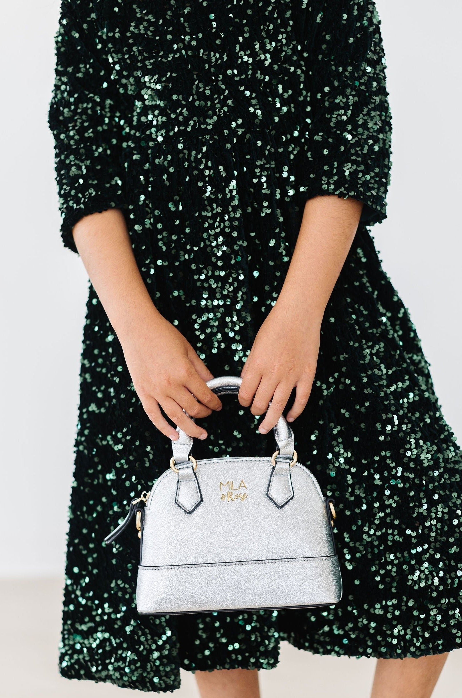 Hunter Green Velvet Sequin Dress - Aaria Tees Aaria Tees
