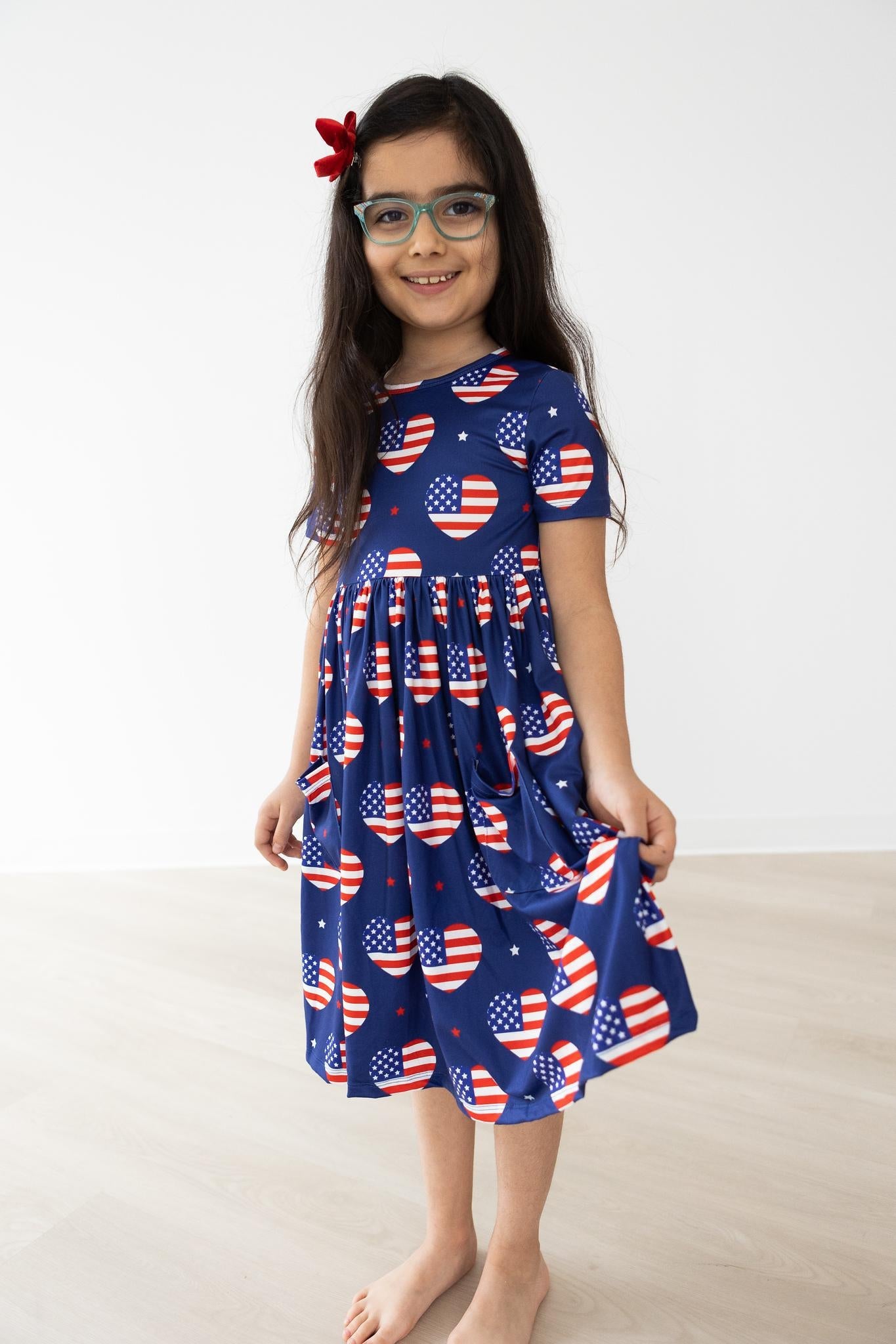 I Heart the USA S/S Pocket Twirl Dress - Aaria Tees Aaria Tees
