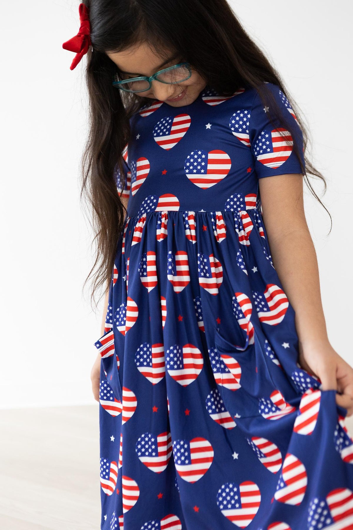 I Heart the USA S/S Pocket Twirl Dress - Aaria Tees